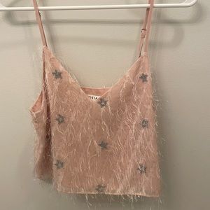 Pink Tank Top with Silver Stars